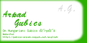 arpad gubics business card